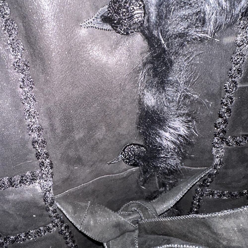 Atlantis Exclusive Black Lambskin Fur Leather Coat - Picture 2 of 7